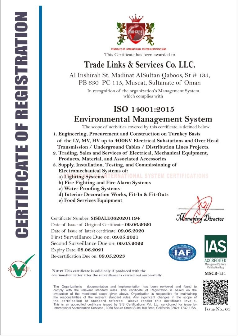 Accreditation For ISO 14001:2015
